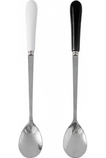 Sweet seven Long Handle Spoon Set, Ceramic Handle with Stainless Steel Head, ...