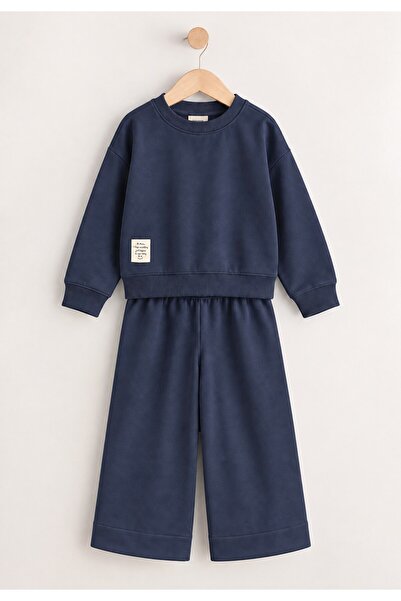 Cigit Sweatshirt Set 2-8 Years Navy Blue