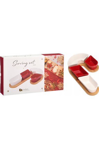 Koopman Set de servire 5 EL BOLURI CERAMICE CU BAZĂ 29X17CM CADOU