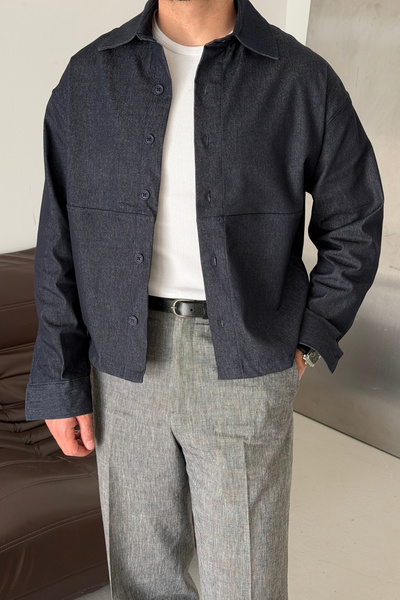 Livio Ferri Kiffa Boxy Fit Seasonal Buttoned Men's Denim Jacket with Pockets