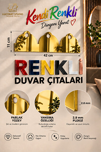 Arıkoğlu Reklam ve Yapı LucitART 2.8 mm Renkli Pleksi Duvar Çıtası 42x11 cm –...