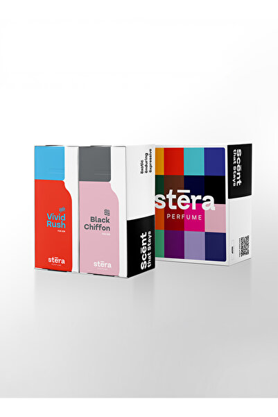 Stera RUN AWAY ROMANCE Perfume Set of 2 - VIVID RUSH (Men) + BLACK CHIFFON (W...