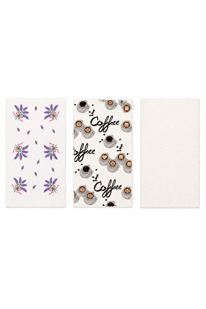 OEM Set 3 prosoape bucatarie pufoase, model lavanda, coffee, uni, multicolor,...