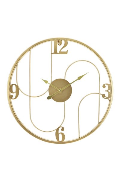 OEM Wall clock GHC100473, analog, round, metal, gilded, 40 cm