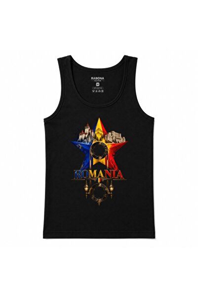 Rabona Fashion Romania Tricolor Star Castles & Landmarks Graphic Tank Top