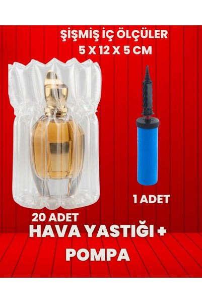 Genel Markalar Air Cushion Hava Yastığı Ambalaj 5X12X5 cm + Şişirme Pompası Seti – Parfüm ve Cam Şişe Koruyucu