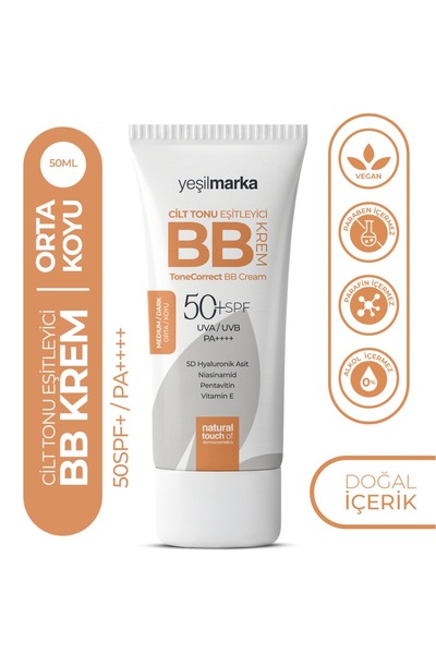 yeşilmarka BB Krem - 50 SPF Cilt Tonu Eşitleyici Krem