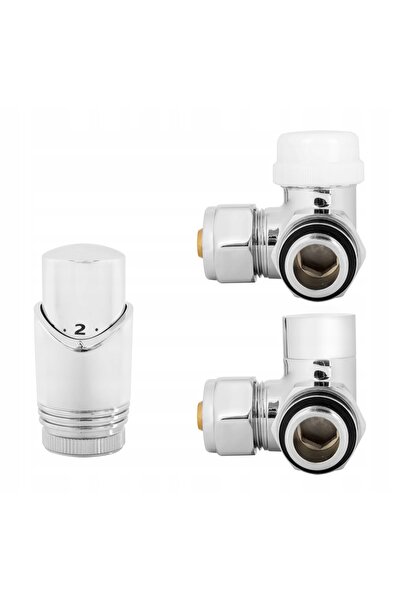 DIAMOND SET TERMOSTATIC PENTRU ÎNCĂLZITOR 1/2 " AXIAL STÂNGA CROMAT DN15 PREMIUM