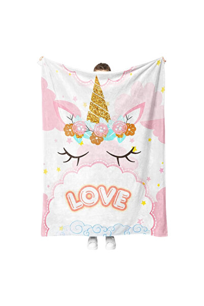 OtherMax Pătură pufoasă din flanel cu unicorn, polar moale, cuvertură 150x200 cm
