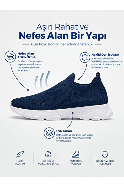 ÖZARI - 384 EVA TABAN FİLELİ TRİKO ÖRME HAKİKİ DERİ AYAKKABI