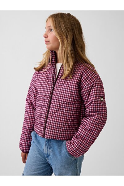 GAP Kız Çocuk Pembe Relaxed Puffer Şişme Ceket