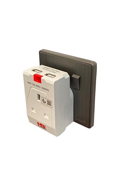 rexa Cube Wall Splitter 1 Socket + HB-AU010 2USB