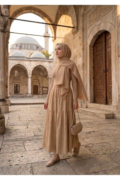 BAYLIN FASHION Kadın Uzun Fisto Etek İnci Detaylı