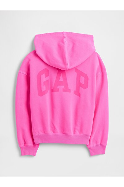 GAP Kız Çocuk Pembe Relaxed Logo Sweatshirt