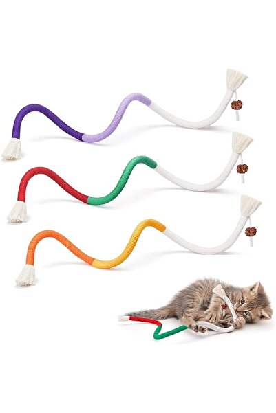 TERRIFI Catnip Cat Chew Rope Toy 3 Pack, Refillable Silvervine Organic Cotton...