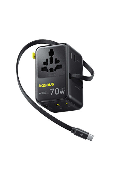 Baseus EnerCore CG11 Adaptor universal de călătorie 70W, USB-C retractabil, 6...