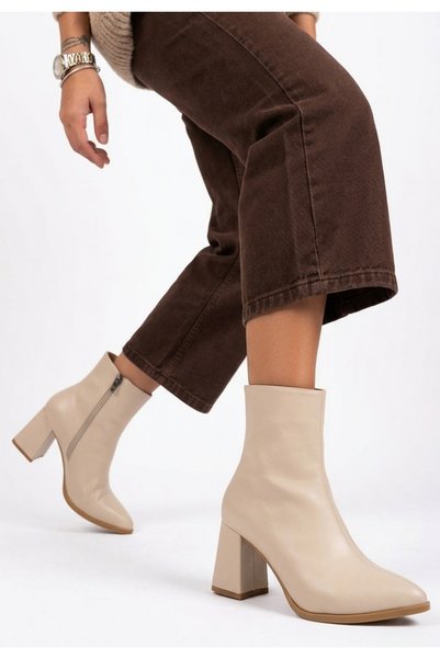 Erbilden Women's Boots Beige Skin Stylish Zeto