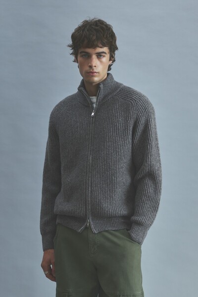 Pull & Bear Fermuarlı fitilli hırka