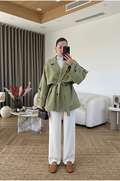 Lovely butik Γυναικεία Κοντή Καμπαρντίνα / Μπουφάν - Με Φουσκωτά Μανίκια & Δέ...