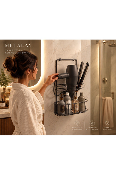 METALAY SEPETLİ FÖN MAKİNESİ VE SAÇ DÜZELTİCİ STANDI-YAPIŞKANLI