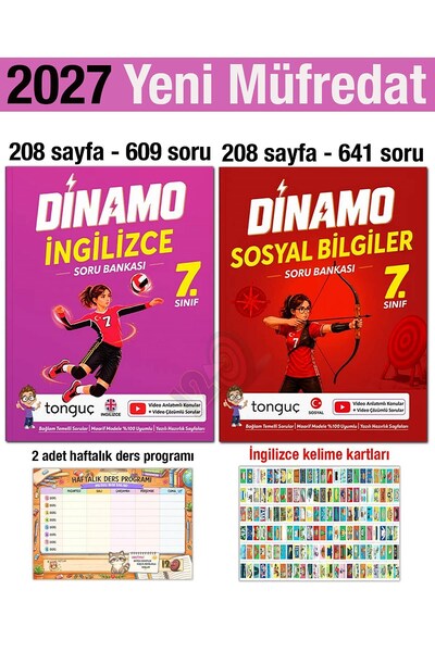 Tonguç Yayınları 7. Sınıf 2027 Dinamo İngilizce Sosyal Bilgiler Soru Bankası ...