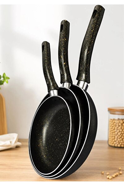 btpeak Çetcook 3-Piece Pan Set 20-24-26 cm Black