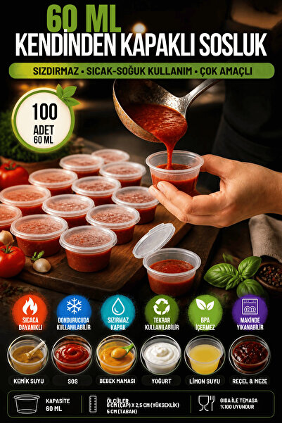 Mithra Life 100 Pieces 60 ml Leak-Proof Mini Storage Container Sauce Bowl Ice Box Mit1366