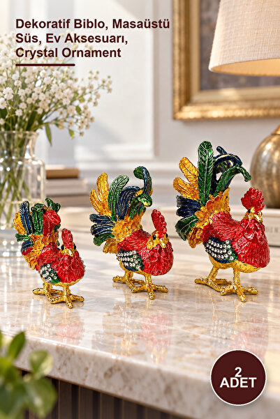 Yenilig 2 Piece Stone Chicken Set of 3 – Decorative Figurine, Desktop Ornamen...