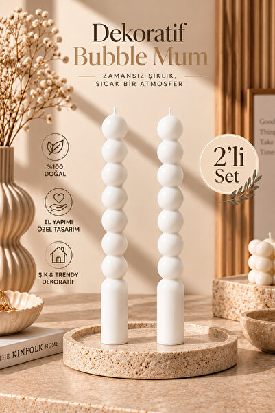 Bead 2 "Li Dekoratif Bubble Şamdan Mum Seti - El Yapımı Şık Şamdan Mumu - Ev ...