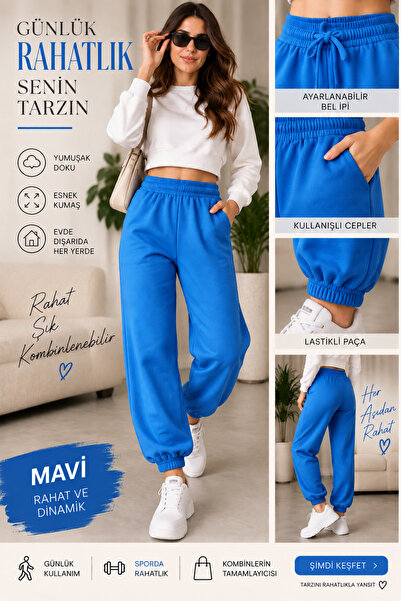 seraptakidunyasi 100% Cotton Women's Jogger Sweatpants with Pockets, Elastic ...