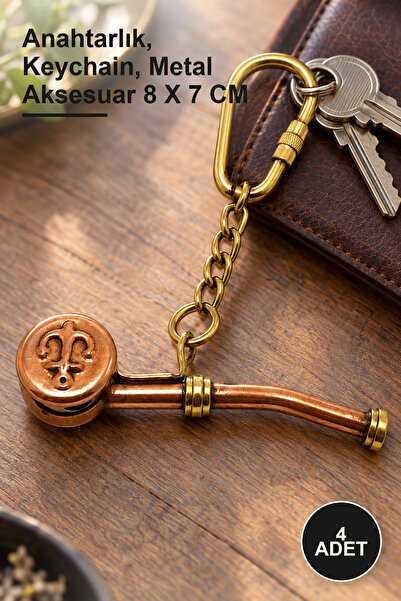 Yenilig 4 Pieces Brass Silistre Keychain – Keychain, Keychain, Metal Accessor...