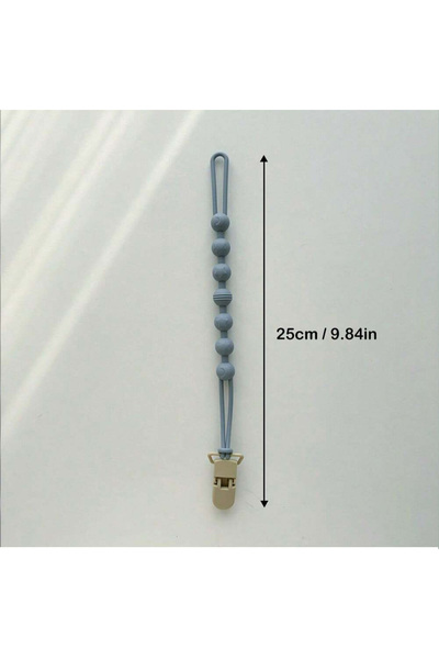 Choice Gray Blue Baby Pacifier Clips Integrated silicone baby pacifier chain ...