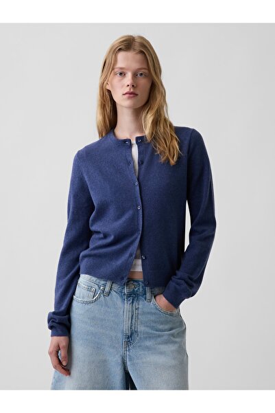 GAP Kadın Mavi CashSoft Crop Hırka