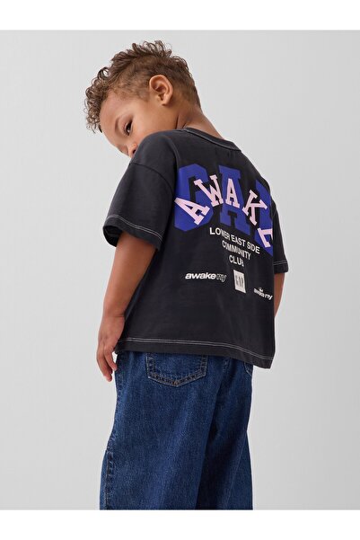 GAP Erkek Bebek Siyah × Awake NY Relaxed Logo T-Shirt