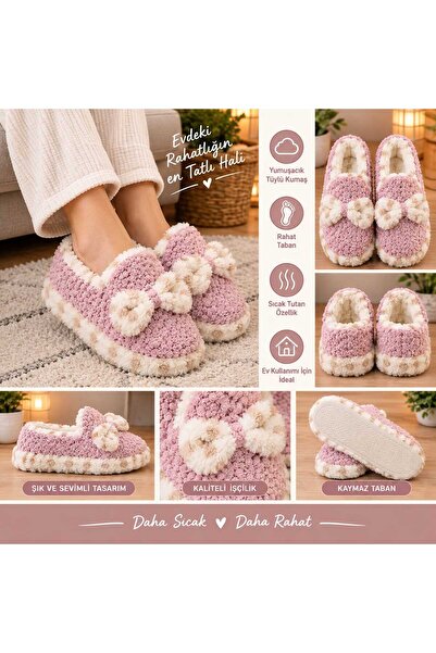 olgun slipper PANDUF EV ayakkabısı sessiz ve sıcak kıvırcık model