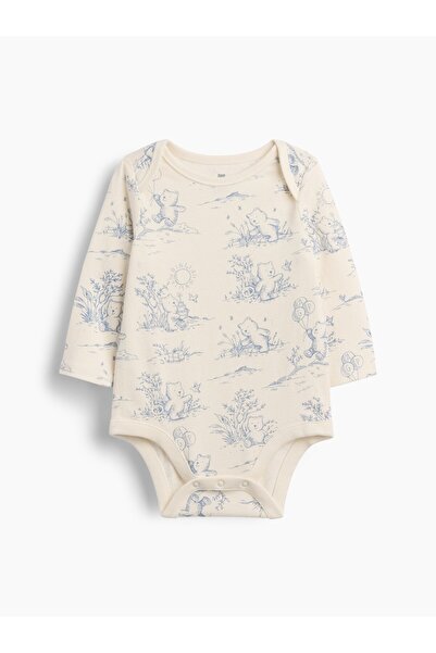 GAP Bebek Kırık Beyaz First Favorites Organik Pamuk Ayı Desenli Bodysuit