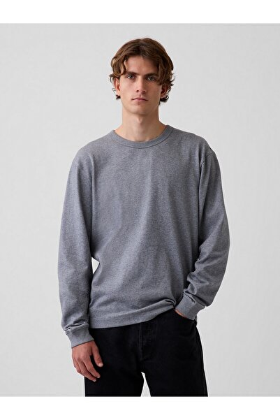 GAP Erkek Gri Heavyweight Relaxed T-Shirt