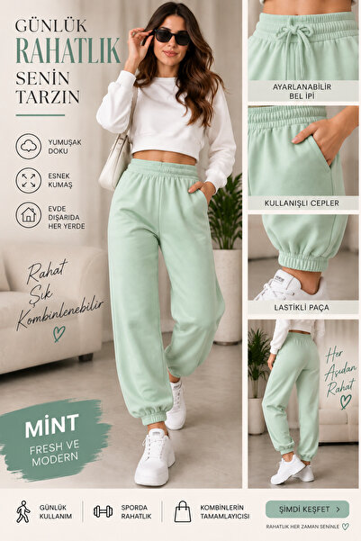 seraptakidunyasi 100% Cotton Women's Jogger Sweatpants with Pockets, Elastic ...