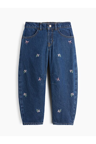 GAP Kız Bebek Koyu Mavi İşlemeli Horseshoe Jean Pantolon