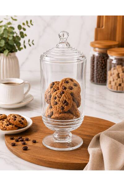 Elta Collection Single Crystal - Luxury Glass Multi-Purpose Jar with Lid - De...