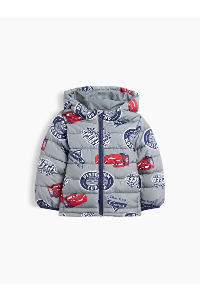 GAP Erkek Bebek Açık Gri Cars Grafik Baskılı Puffer Şişme Mont