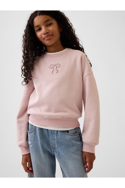 GAP Kız Çocuk Pembe VintageSoft Wedge Sweatshirt