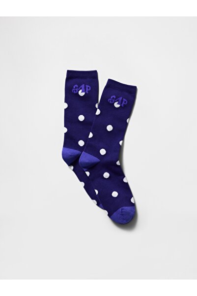 GAP Erkek Koyu Mavi × Awake NY Logo Dotted Crew Çorap