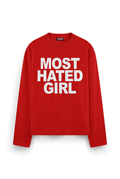 ROPE COUTURE Tricou cu mânecă lungă și imprimeu Most Hated Girl, croială over...
