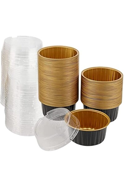 GENERAL 100 Pack Dessert Cups with Lids 5 oz Aluminum Foil Baking Cups Muffin...