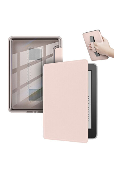 Amazon kindle Paperwhite 12. Nesil 7" E Kitap Okuyucu Kılıfı Tutacaklı - Pembe