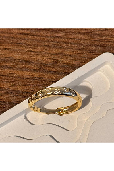 F&I FLORAL İSTANBUL Gold Minik Taşlı Yüzük - Ayarlanabilir