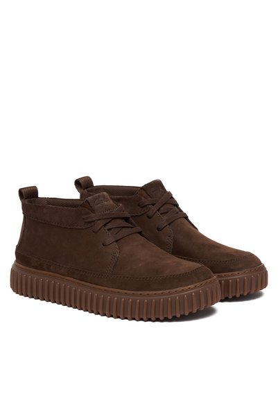CLARKS Ghete bărbătești maro închis Nub Torhill LaceHi 26184
