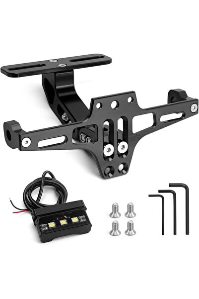 NALACAL Universal Motorcycle License Plate Bracket - Black Fender Eliminator ...
