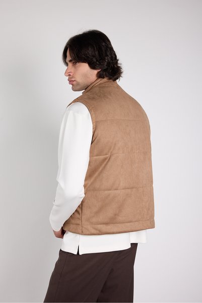 Mesfeno Regular Fit Süet Yelek
